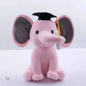 Éléphant en peluche, design diplômé et trompe originale