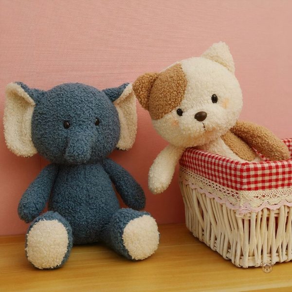 Jouet en peluche éléphant gris pour enfant à câliner