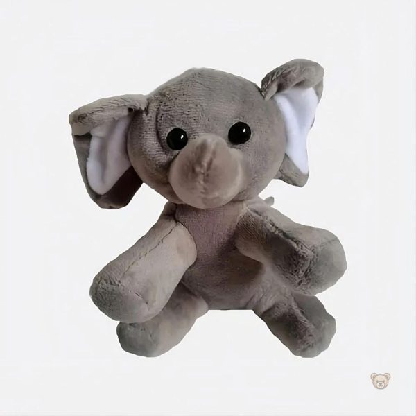 Éléphant pelucheux gris, ami réconfortant pour les petits