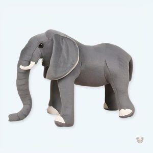 Peluche éléphant gris doux pour enfants, idéal pour câlins