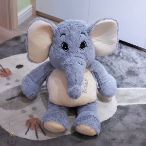 Peluche éléphant gris géant doux pour câlins en chambre d'enfant
