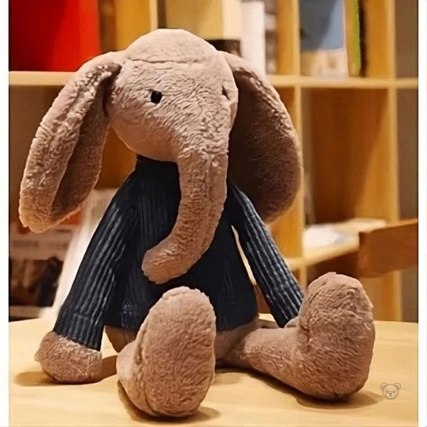 Peluche éléphant habillée, compagnon ludique pour les petits