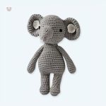 Peluche éléphant hochet tricot doux pour enfants