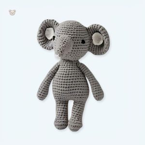 Peluche éléphant hochet tricot doux pour enfants