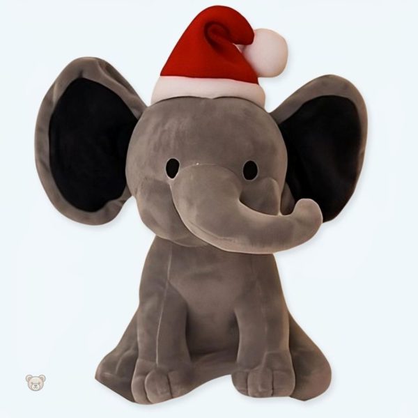 peluche-elephant-noel-douce-festive-enfant-calin-1 Peluche éléphant douce et festive pour enfants à câliner