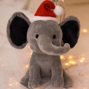 Éléphant en peluche de Noël, idéal pour les câlins d'enfant