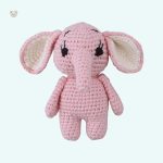 Peluche éléphant rose douce pour câlins d'enfant