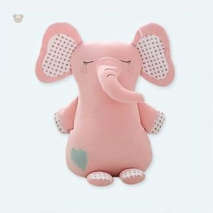 Peluche éléphant rose douce pour câlins en chambre d'enfant