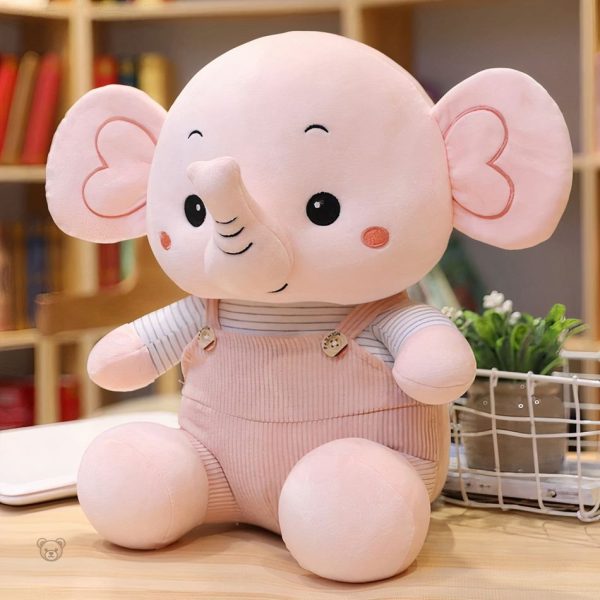 Cadeau enfant : éléphant en peluche aux couleurs vives et douces