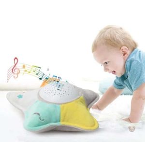 Étoile souriante en peluche, favorise le sommeil apaisant