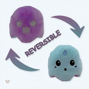 Peluche fantôme réversible violet et bleu lumineux
