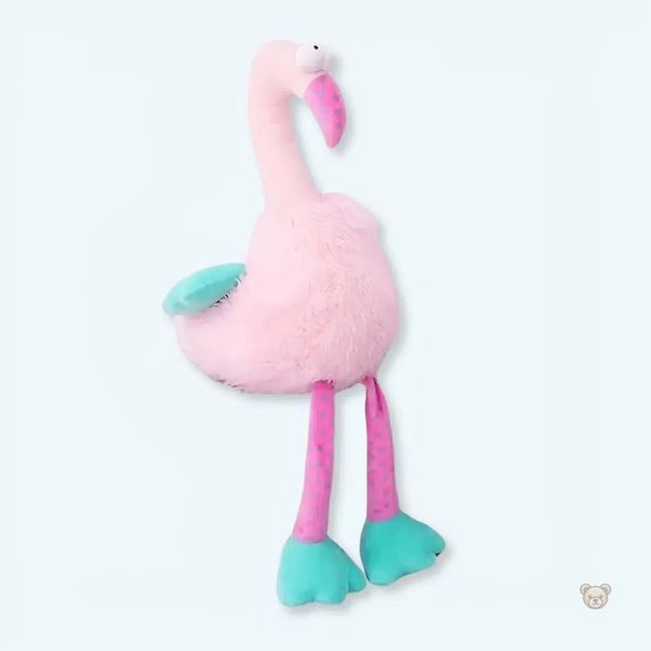 Flamant rose décoratif, peluche amusante et douillette