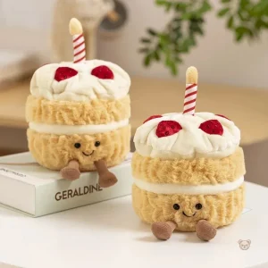 Peluche gâteau pour la Saint-Valentin, douce et câline