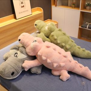 Peluche géante crocodile aux gros yeux