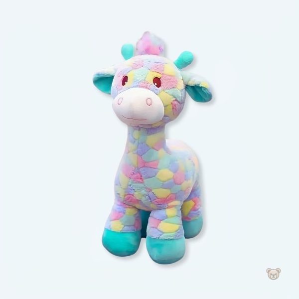 peluche-girafe-arc-en-ciel-douce-enfant-chambre-coloree-1 Peluche girafe douce arc-en-ciel pour chambre d'enfant