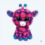 Peluche girafe TY rose et bleu pour chambre d'enfant