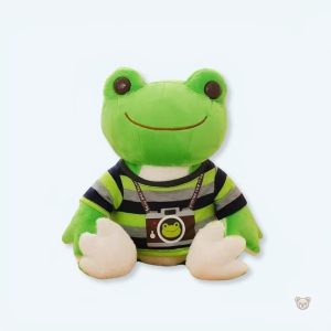 Peluche grenouille verte douce et amusante pour les enfants