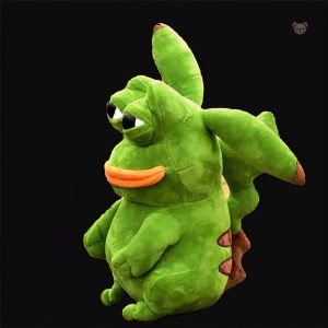 Grenouille Pikachu verte, peluche câline et ludique