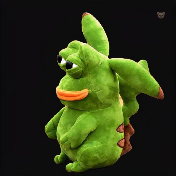 Grenouille Pikachu verte, peluche câline et ludique