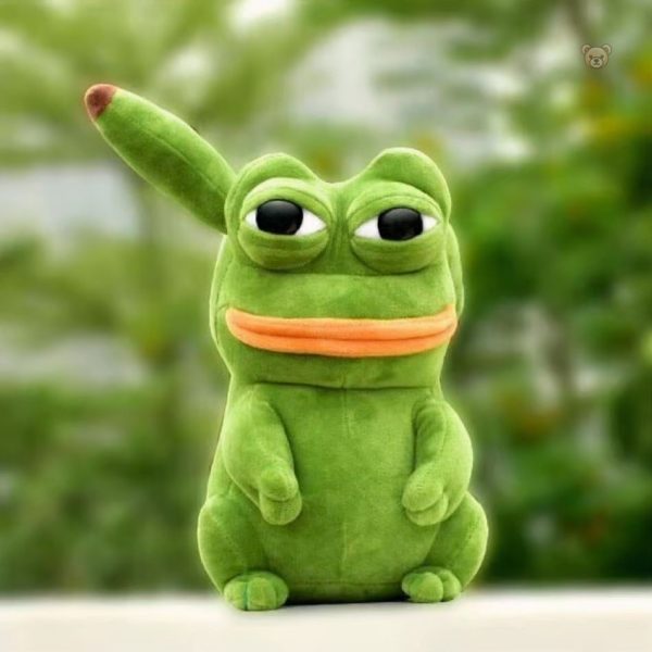 Peluche amusante pour enfants, grenouille Pikachu verte