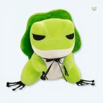 Peluche grenouille rigolote avec chapeau doux pour enfant