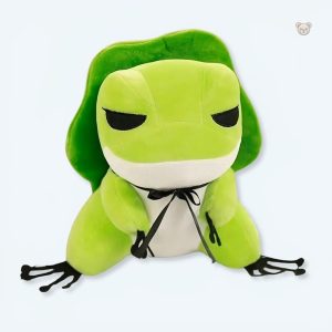 Peluche grenouille rigolote avec chapeau doux pour enfant