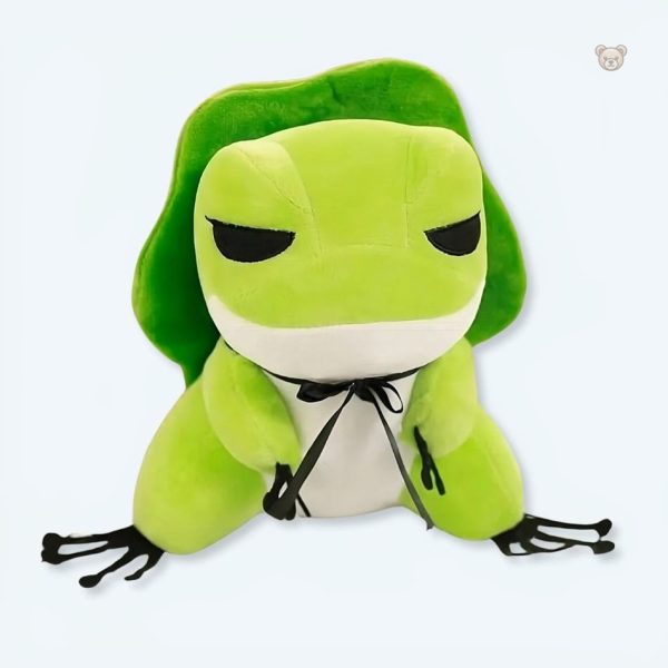 peluche-grenouille-rigolote-chapeau-doux-enfant-1 Peluche grenouille rigolote avec chapeau doux pour enfant