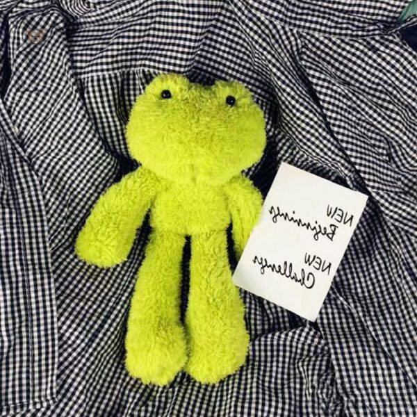 Peluche grenouille câline, coloris vert tendre pour enfant