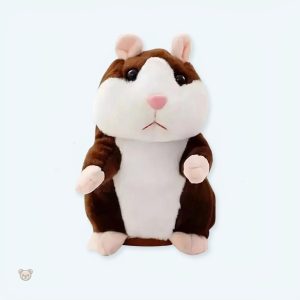 Peluche hamster chocolat interactif pour enfants doux et câlin