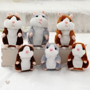 Hamster en peluche chocolat, compagnon interactif adorable