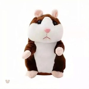 Hamster peluche chocolat, parfait pour les câlins et le jeu