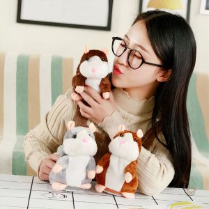 Hamster interactif en peluche, compagnon tendre pour les petits