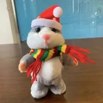 Jouet peluche interactif hamster, ambiance festive et réconfortante