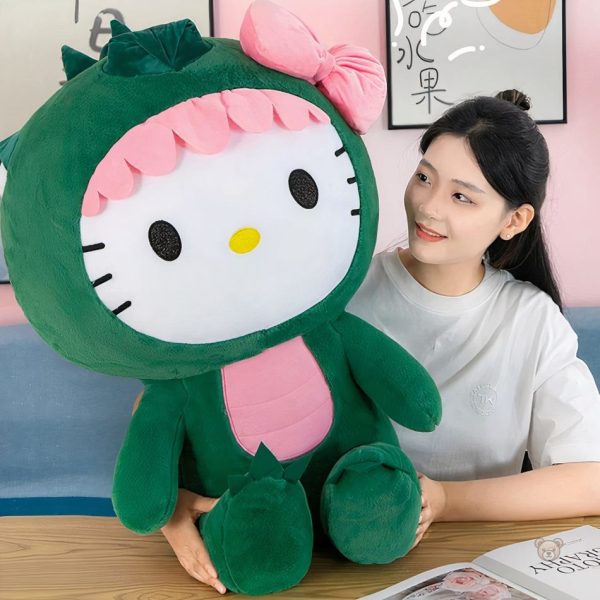 Doudou Hello Kitty dinosaure, idéal pour les câlins et les jeux