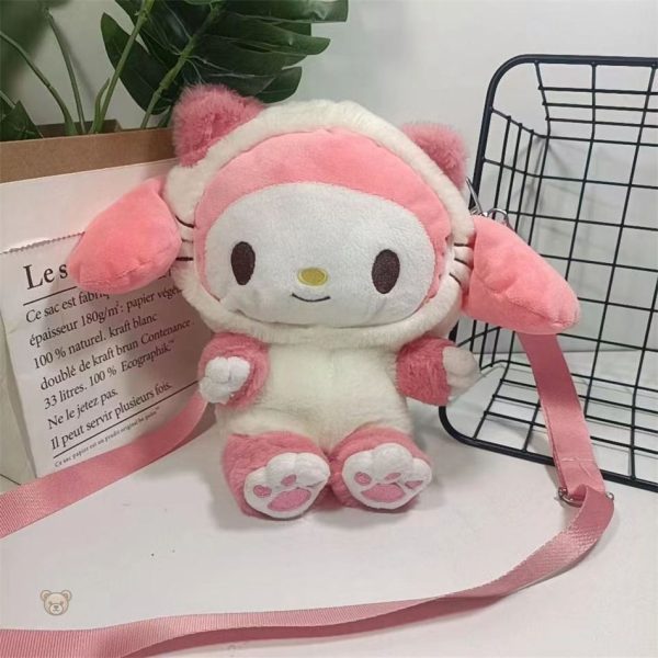 Sac à dos en peluche Hello Kitty, design kawaii pour enfants
