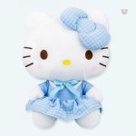 Peluche Hello Kitty en uniforme rose et bleu kawaii