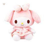 Hello Kitty adorable en peluche, design kawaii rose et bleu