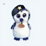 Peluche hibou bleu militaire doux pour chambre d'enfant