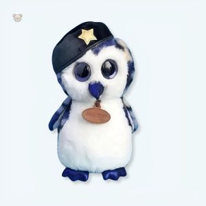 Peluche hibou bleu militaire doux pour chambre d'enfant