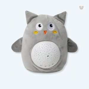 Peluche hibou douce avec bruit blanc apaisant pour enfant