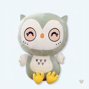 Peluche hibou vert kawaii douce pour la décoration enfant