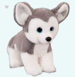 Peluche husky gris doux, compagnon idéal pour enfants en hiver