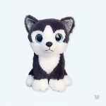 Peluche husky noir douce, compagnon idéal pour enfants en hiver