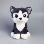 Peluche husky douce, parfaite pour réchauffer les enfants en hiver