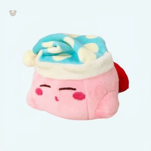 Peluche Kirby douce avec bonnet de nuit bleu pour enfants