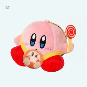 Peluche Kirby festive en sucre d'orge douce et câline