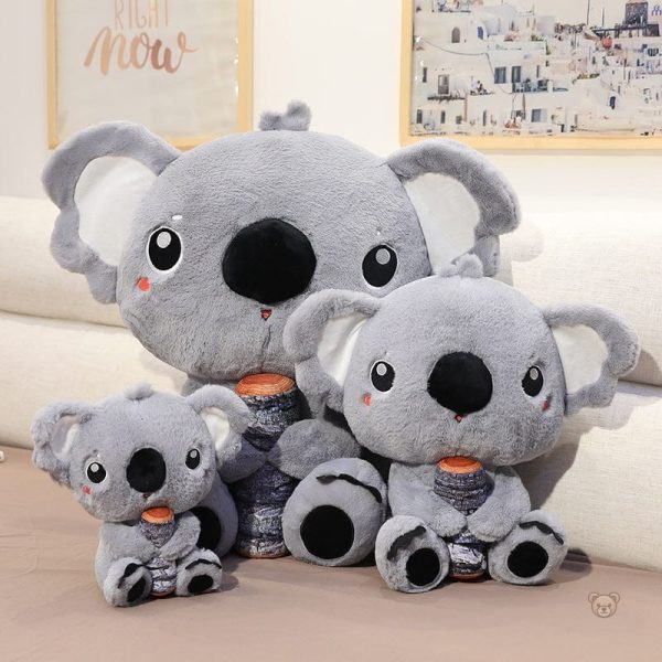 Doudou koala doux et câlin, couleur grise