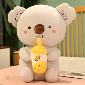 Peluche koala avec bubble tea à la grenadille