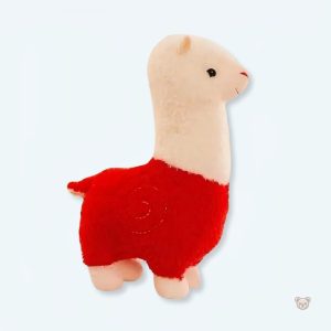 Peluche lama rouge douce, animal câlin décoratif