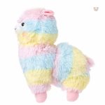 Peluche décorative en forme de lama aux teintes arc-en-ciel